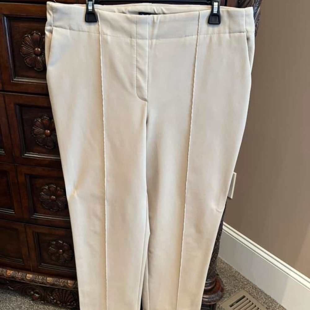 Ladies dress pants elastic waist pull on